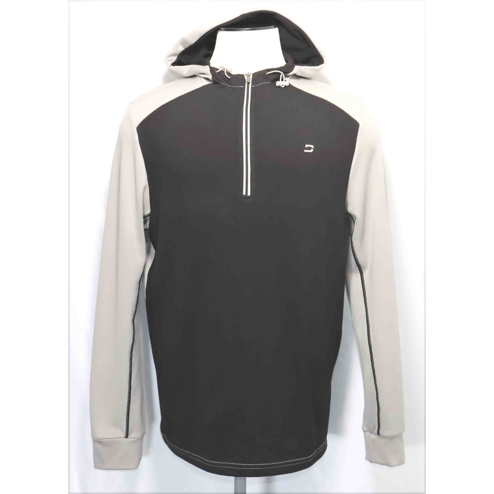 Druids Black Gray 1/4 Zip Performance Golf Hoodie Sweatshirt‎ Mens Size M